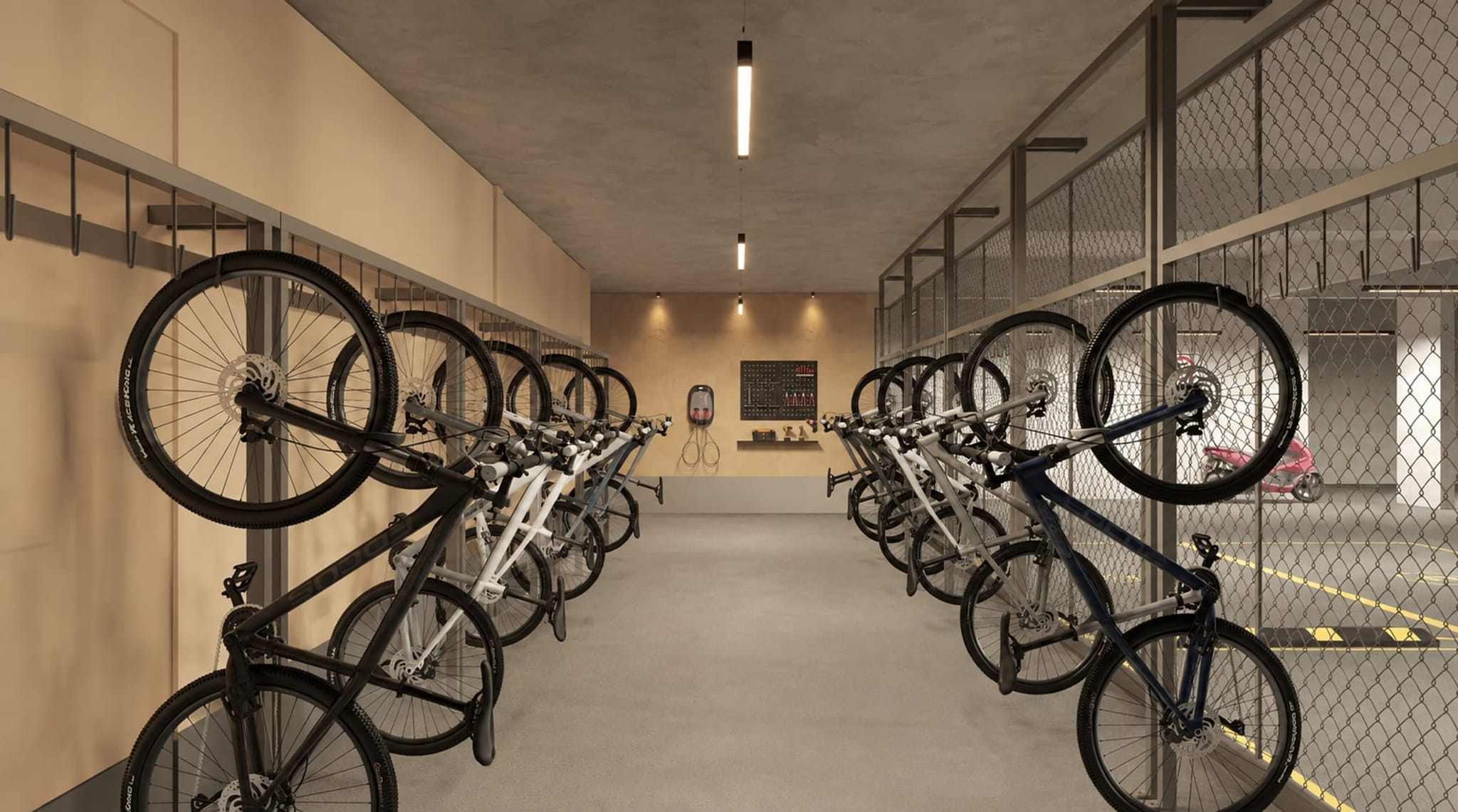 Bicicletário com recarga elétrica