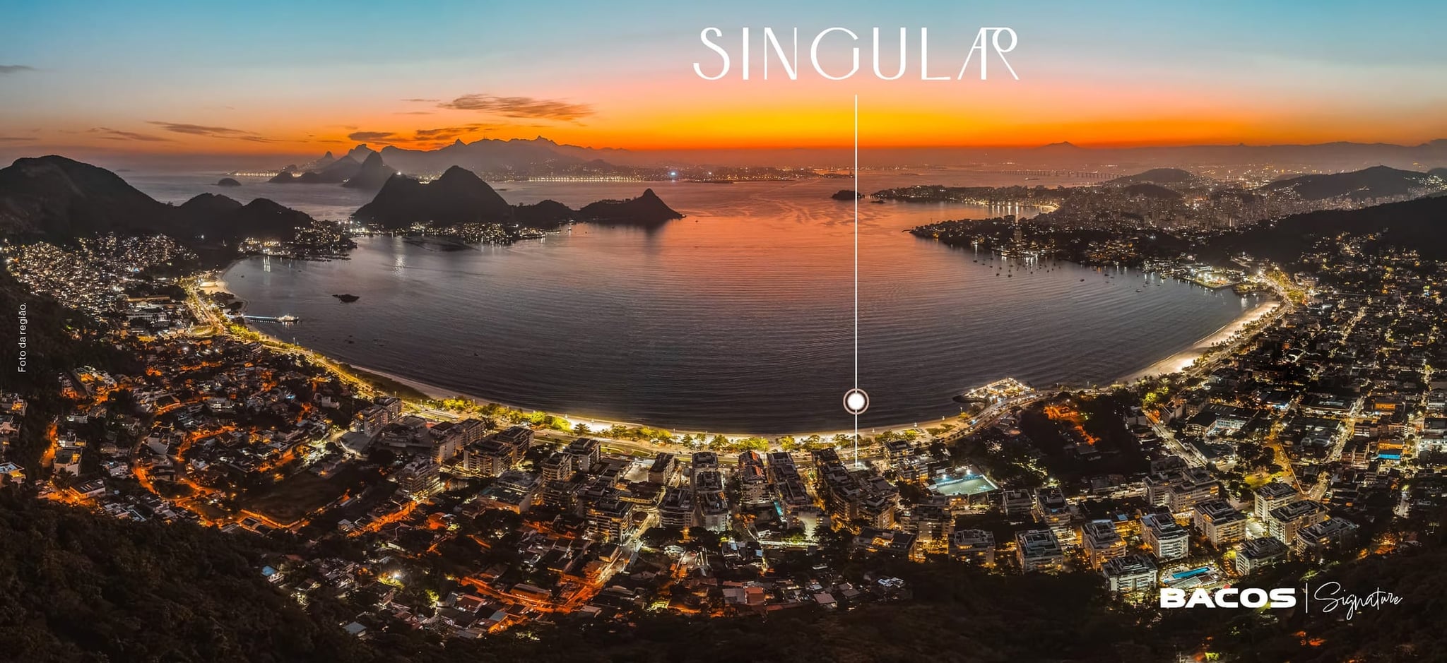 Vista panorâmica de Charitas com os pontos de interesse ao redor do Singular